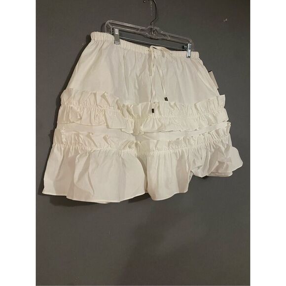 LDT White Chloe Ruffle A Line Tiered White Skirt Size 12 NWT - Picture 3 of 6
